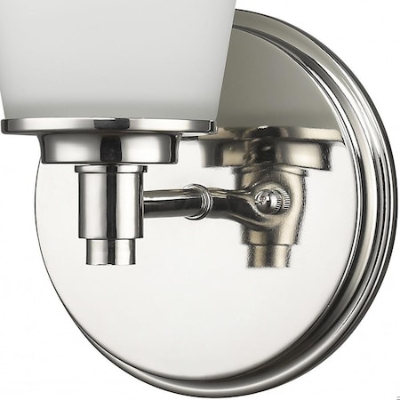 Homeroots 10 x 6.25 x 6.5 in. Conti 1-Light Polished Nickel Sconce with Etched Glass Shade 398740